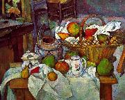 Paul Cezanne Vessels, Basket and Fruit France oil painting reproduction